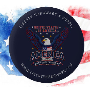 Badge Rond 5 Cm USA 250e étape personnalisée de l'image de marque