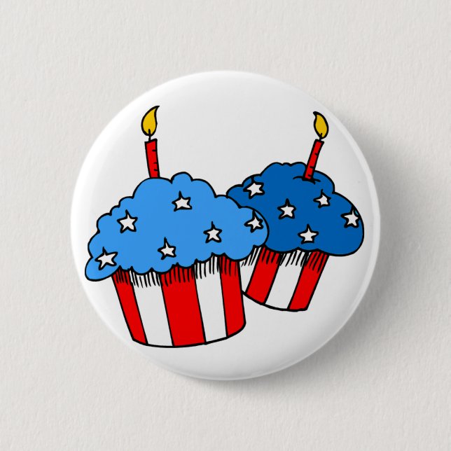 Badge Rond 5 Cm USA-An American Cupcake Birday (Devant)