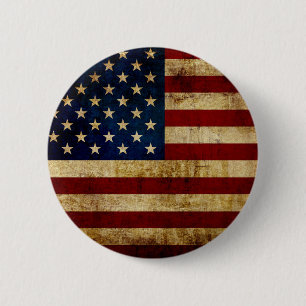 Badge Rond 5 Cm USA / Grunged flag