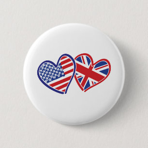 Badge Rond 5 Cm USA—Royaume-Uni-Amour