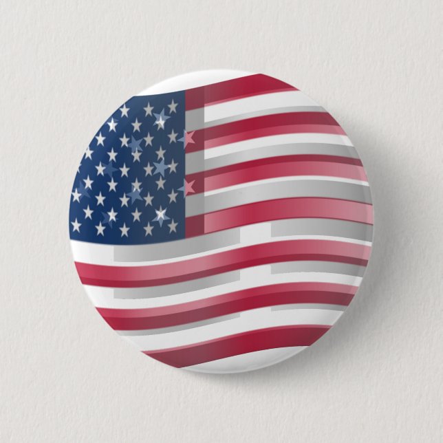 Badge Rond 5 Cm USA Unites : Stripes & Stars en Gras Design (Devant)