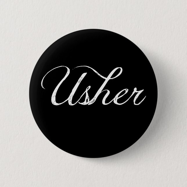 Badge Rond 5 Cm Usher épousant le bouton de Pin d'insigne (Devant)