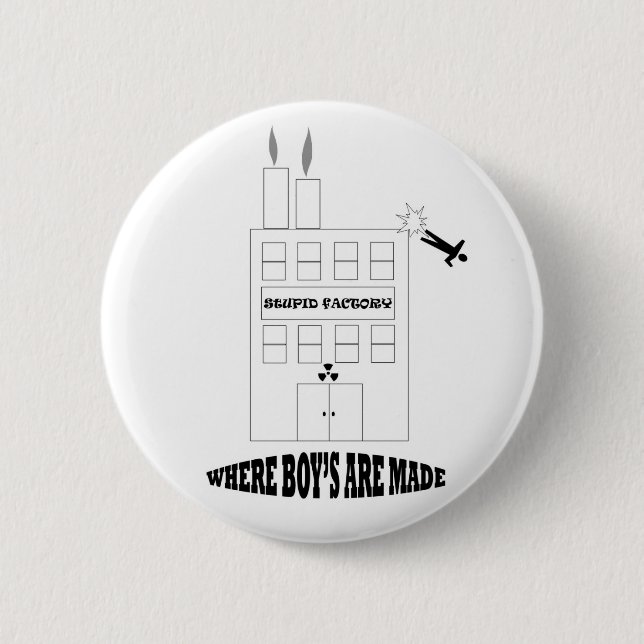 Badge Rond 5 Cm Usine stupide (Devant)