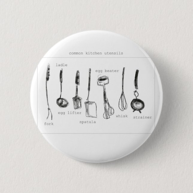Badge Rond 5 Cm Ustensiles de cuisine (Devant)