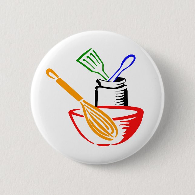 Badge Rond 5 Cm Ustensiles de cuisine (Devant)