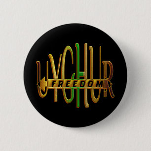 BADGE ROND 5 CM UYGHUR FREEDOM NOW