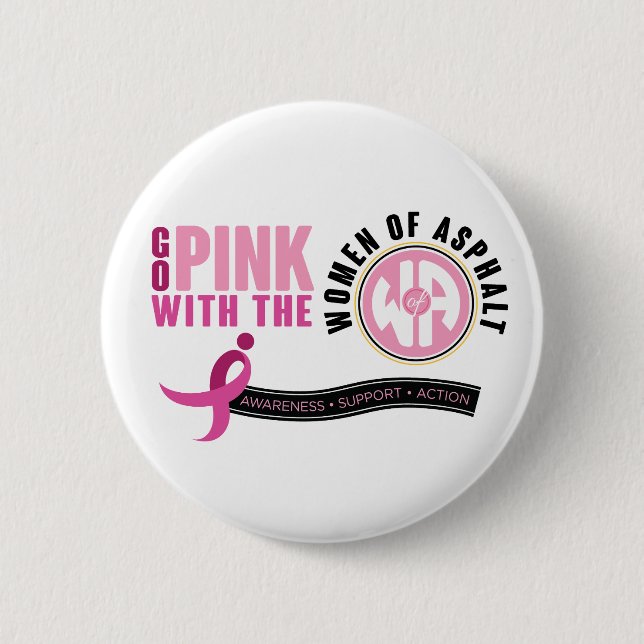 Badge Rond 5 Cm "Va avec le rose" Cercle Pin (Devant)
