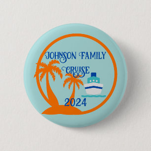Badge Rond 5 Cm Vacances en croisière tropicale