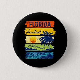 Badge Rond 5 Cm Vacances en Floride 2026 Mer Sable Plage Été Voyag