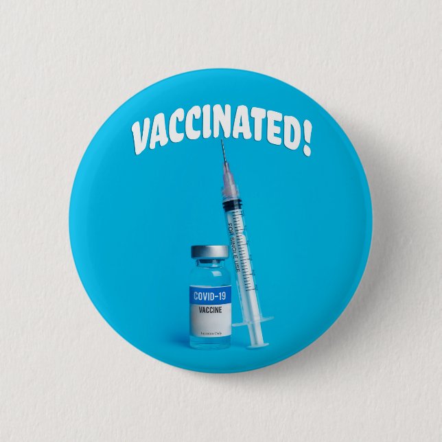 Badge Rond 5 Cm Vaccin Convid-19 Vaccin (Devant)