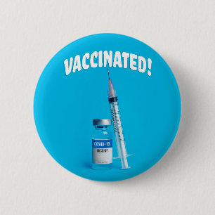 Badge Rond 5 Cm Vaccin Convid-19 Vaccin
