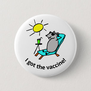 Badge Rond 5 Cm Vaccinated Rat on Vacation