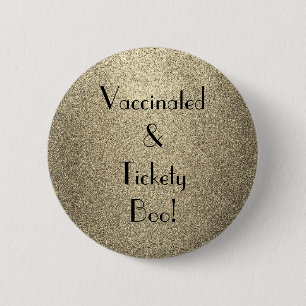 Badge Rond 5 Cm Vacciné Art Déco et Boo de Tickety
