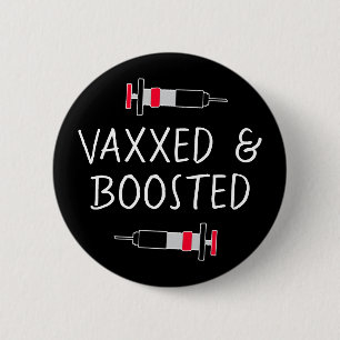 Badge Rond 5 Cm Vacciné et rappelé, bouton Vax Covid