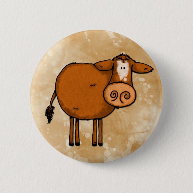 Badge Rond 5 Cm vache à amour de paix (Devant)