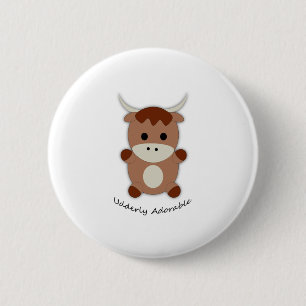 Badge Rond 5 Cm Vache adorable âgée