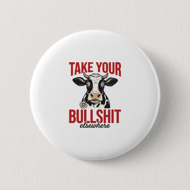 Badge Rond 5 Cm Vache drôle ailleurs conception de t-shirt vintage (Devant)