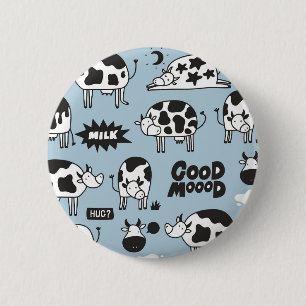 Badge Rond 5 Cm Vache et lait