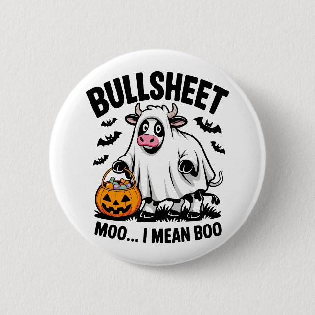 Badge Rond 5 Cm vache halloween (Devant)