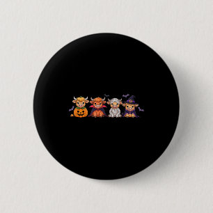 Badge Rond 5 Cm Vache Highland Halloween 