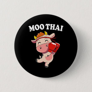 Badge Rond 5 Cm Vache mignonne Muay Thai Kickboxing Muay Thai