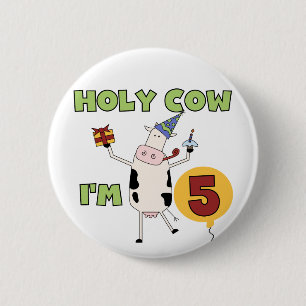 Badge Rond 5 Cm Vache sainte je suis 5 T-shirts et cadeaux