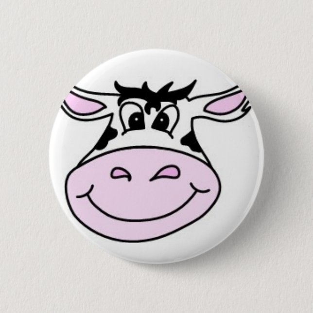Badge Rond 5 Cm Vache souriante (Devant)
