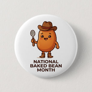Badge Rond 5 Cm Vacher de Haricot Cuit Mignon