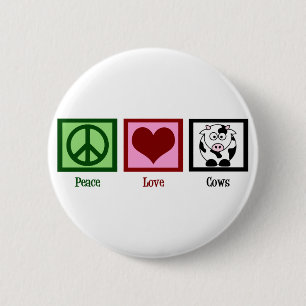 Badge Rond 5 Cm Vaches à amour de paix