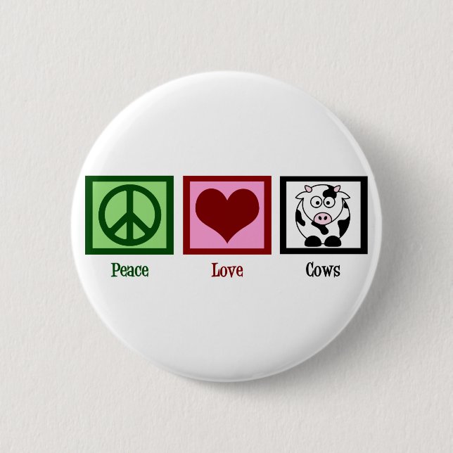 Badge Rond 5 Cm Vaches d'amour pour la paix (Devant)