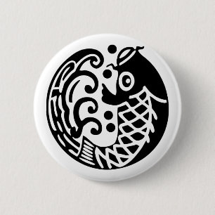 Badge Rond 5 Cm Vague de carpe