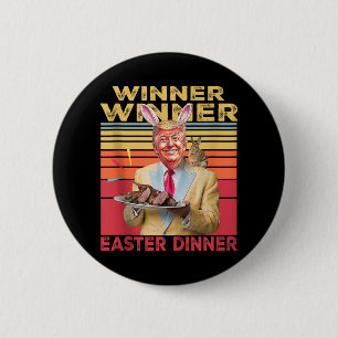 Badge Rond 5 Cm Vainqueur du dîner de Pâques du président Trump