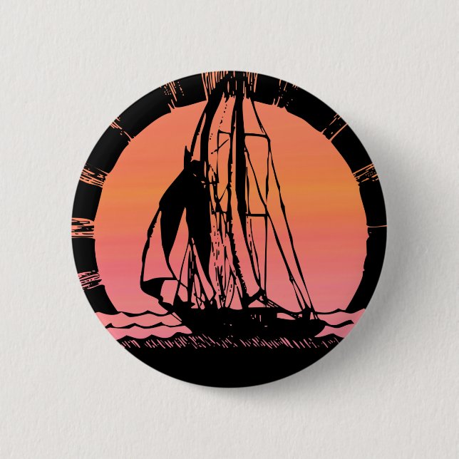 Badge Rond 5 Cm vaisseau solaire tropical (Devant)