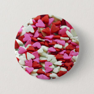 Badge Rond 5 Cm Valentine Hearts