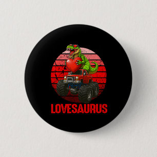 Badge Rond 5 Cm Valentine Lovesaurus Dinosaure Monster Truck Tout-