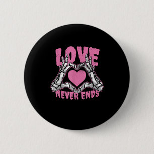Badge Rond 5 Cm Valentines Jour Coeur Squelette Mains Coeur