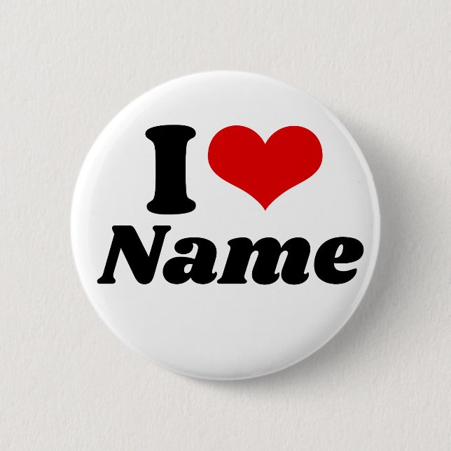 Badge Rond 5 Cm Valentines personnalisables Jour J'aime Coeur Pers (Devant)