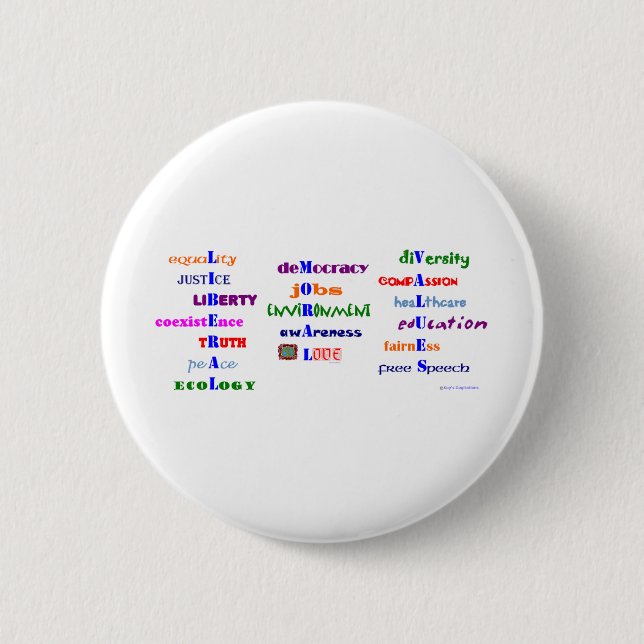 Badge Rond 5 Cm Valeurs morales libérales (Devant)