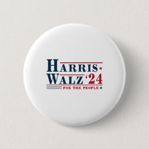 Badge Rond 5 Cm Valse 2024 Pour Le Peuple Kamala Harris Tim Waltz