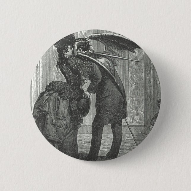 Badge Rond 5 Cm Vampire à ailes victorien/gothique d'un baiser (Devant)