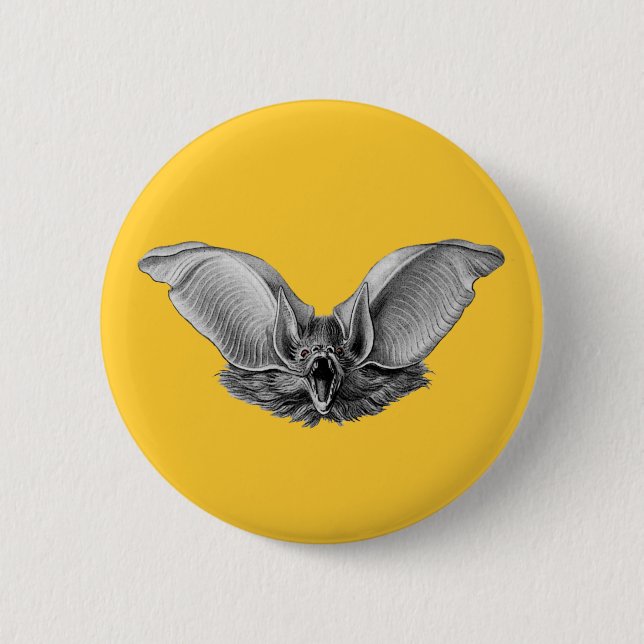 Badge Rond 5 Cm Vampire ? Batte ? (Devant)