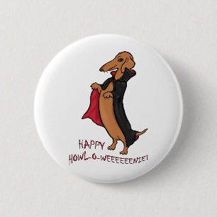 Badge Rond 5 Cm Vampire de Halloween de teckel