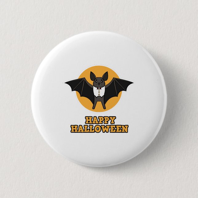 Badge Rond 5 Cm Vampire Halloween Party - Happy Halloween (Devant)
