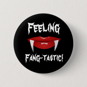 Badge Rond 5 Cm Vampire Lèvres et les doigts "Sentent Fang-Tastic