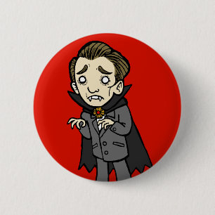 Badge Rond 5 Cm Vampire triste