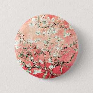 Badge Rond 5 Cm Van Gogh Almond Blossoms Peach