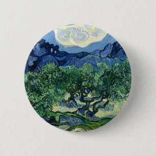 Badge Rond 5 Cm Van Gogh La peinture paysagère des oliviers