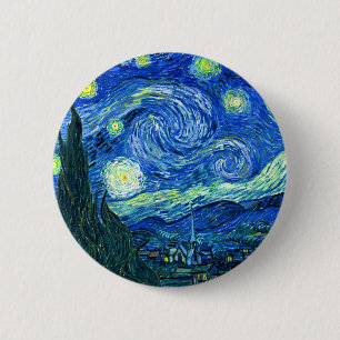 Badge Rond 5 Cm van gogh nuit étoilée