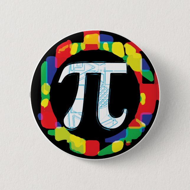 Badge Rond 5 Cm Variété de symboles de jour Pi (Devant)