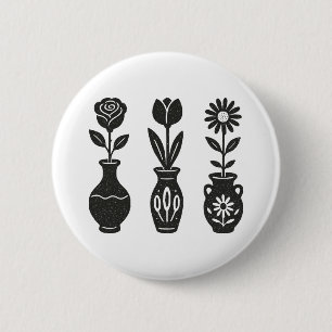 Badge Rond 5 Cm Vases de fleurs